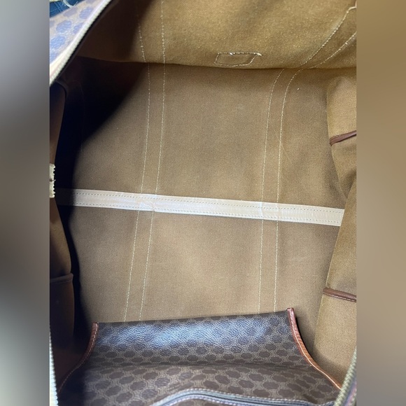 CELINE Vintage Macadam Canvas Travel Duffle Leather Trim and Clochette - Picture 9 of 16